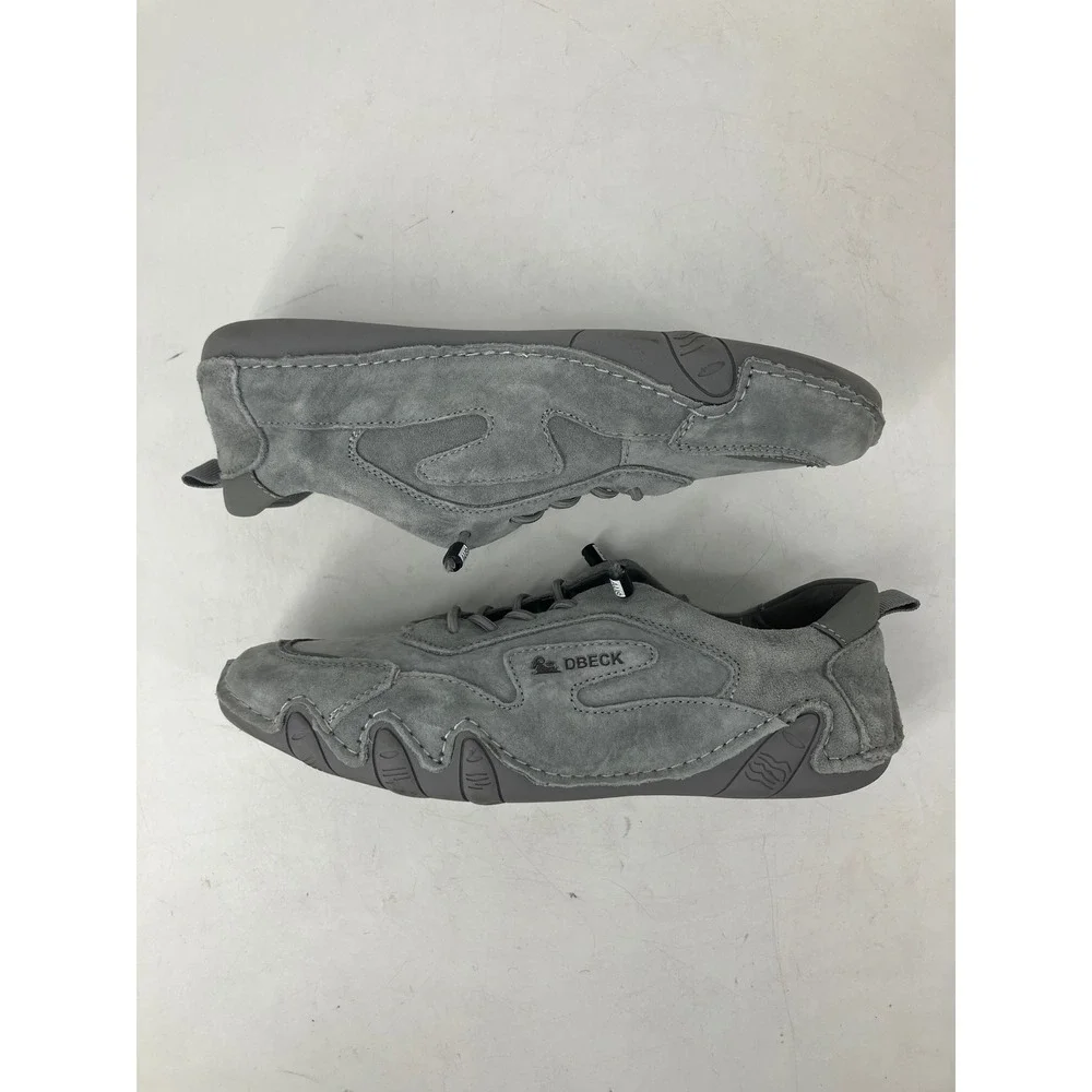 DBECK Casual Sneakers Mens EU 42 Grey Excellent Suede Bungee Lace Low Top
